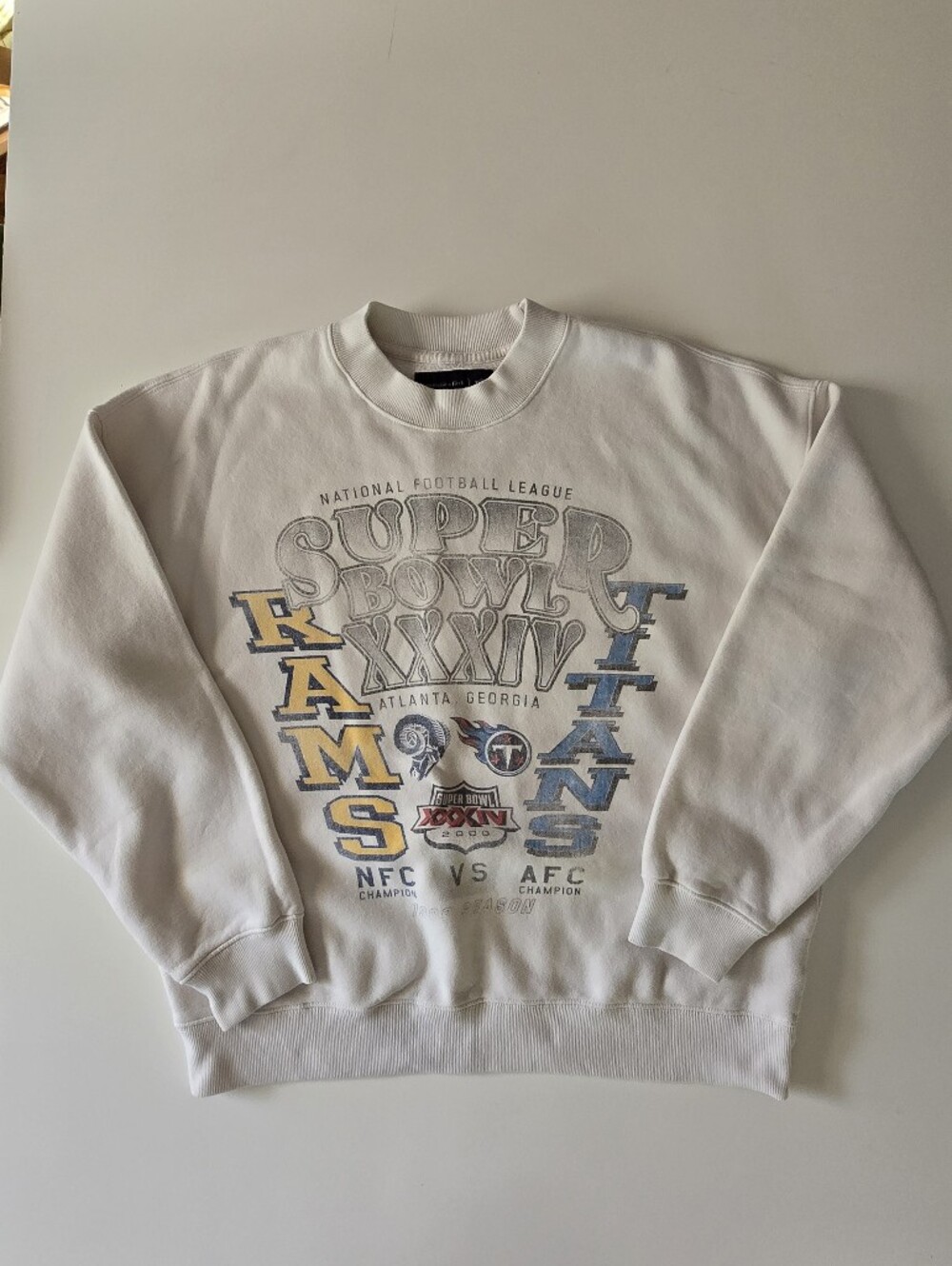 White Kids Football Graphic Crewneck Sweatshirt